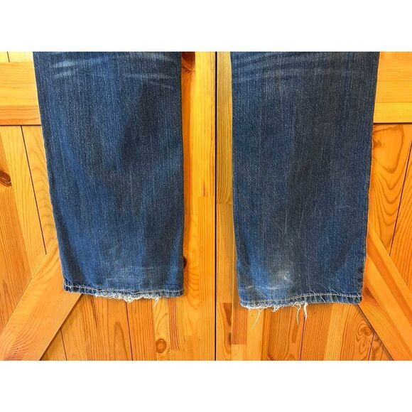 MACHINE Mens Relaxed Fit Distressed Dark Washed Jeans Size 36x32 Read (8939) - Picture 3 of 8